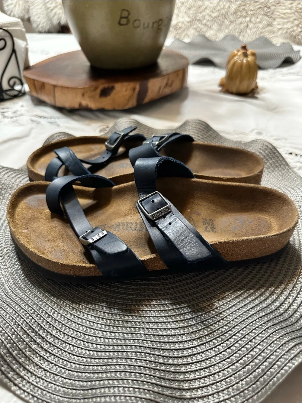 Birkenstock Kids Navy Double-Strap Sandals